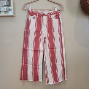 Red & White Striped Denim Pant by Frame